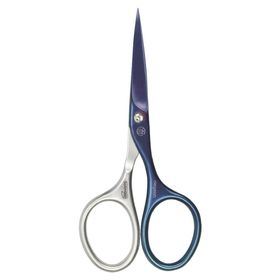 Niegeloh Solingen Bartschere  Inox style Titanium, stahlblau