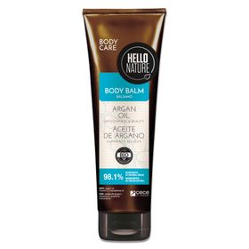 Hello Nature Körpercreme Body Balm für Feuchtigkeitspflege mit Arganöl