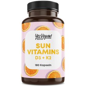 Yes Vegan® Sun Vitamins - Vitamin D I Vitamin D3 K2 Omega 3, 5000 IE
