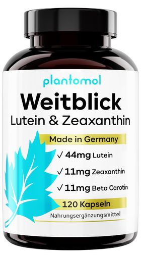 plantomol® Augenvitamine mit Lutein Zeaxanthin Beta Carotin Vitamin A & Vitamin B2 - Weitblick