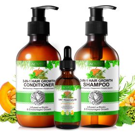 ALIVER Haarpflege-Set Rosmarin Minze Kürbis Shampoo Conditioner Haaröl