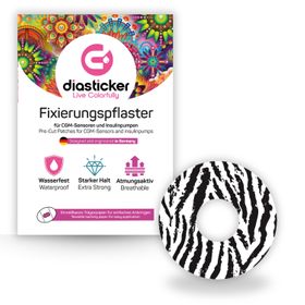 Diasticker® FreeStyle Libre 3 / 3 Plus Fixiertapes "Pure Zebra"