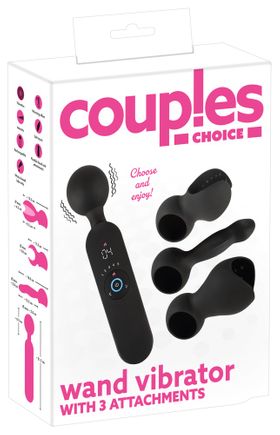 Couples Choice - Wand Vibrator - Massagestab mit 3 Aufsätzen