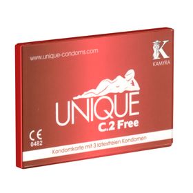Kamyra *Unique C.2 Free* Kondomkarte mit latexfreien Kondomen