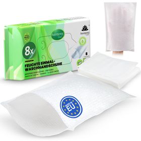 Harmony Care® -Feuchte Einmal Waschhandschuhe aus Spunlaced, Einmalwaschlappen für Erwachsene & Baby