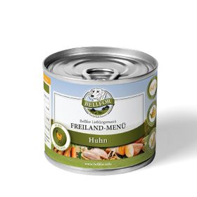 Bellfor Hundefutter Nass mit Huhn - Getreidefrei - Freiland-Menü