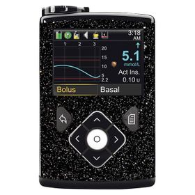 Diasticker® Minimed Sticker inkl. Clip (600/700er-Serie) "Schwarz Glitzer"