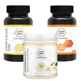 CODE Vital Wunschfigurpaket mit Hunger & Zucker Stopp + Figura Burn + Glucomannan Plus