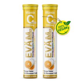 EVÄM Vitamin C 1000 Hochdosiert Brausetabletten - 2er Pack