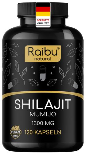 Shilajit Original Kapseln – aus dem Himalaya, 50% Fulvinsäure & 12% Huminsäure – RAIBU