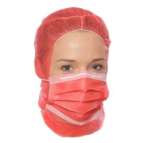 PP-Astronautenhauben in rot + Gesichtsmaske