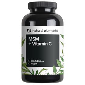 natural elements MSM 2000mg + natürliches Vitamin C – 365 Tabletten – Methylsulfonylmethan
