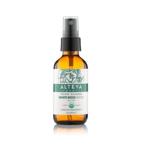 Alteya Organics weißes Rosenwasser im Glas