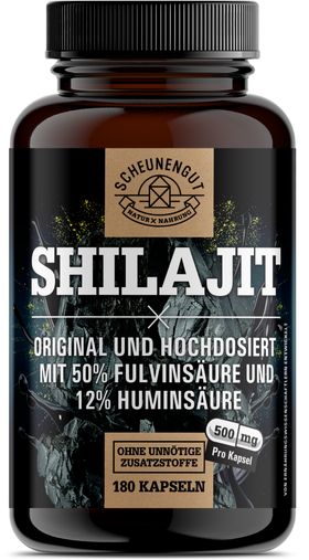 Scheunengut® Shilajit | Das Original mit 50% Fulvinsäure & 12% Huminsäure | 180! Kapseln Mumijo