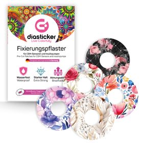 Diasticker® Freestyle Libre 3 / 3 Plus Fixiertapes "Mix-Paket Flowers"
