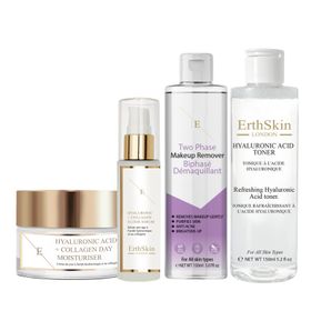 ErthSkin London Make up Entferner + Toner + Kollagenserum + Kollagen Tagescreme set
