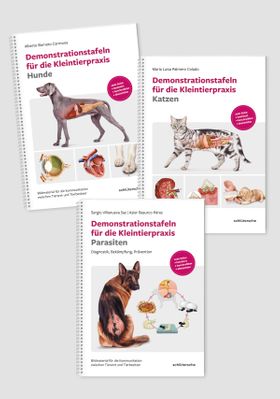 Demonstrationstafeln für die Kleintierpraxis Hund, Katze und Parasiten 3 Bde. im SET Bildmaterial...