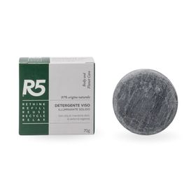 R5 Festes Gesichtsreinigungsmittel Illuminierend, 97% Natürlich, Vegan, Hergestellt in Italien