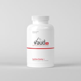 Vaud® L Lysin Tabletten | Lysin hochdosiert 1000 mg mit Zink | 90 Tabletten | Hergestellt in Schweiz