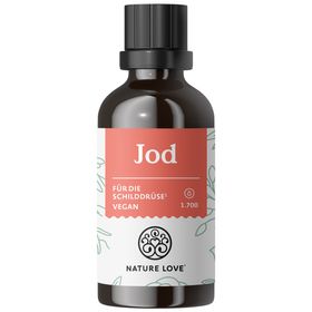 NATURE LOVE® Jod Tropfen - 150µg 50ml - alkoholfrei und vegan - geschmacksneutral