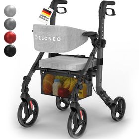 ELONEO 2in1 Rollstuhl Rollator Schwarz