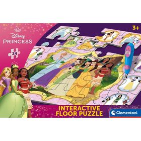 clementoni Bodenpuzzle mit interaktivem Stift Prinzessinnen 24 Puppen