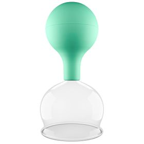 Pulox Schröpfglas aus Echtglas mit Saugball - 62mm in Grün