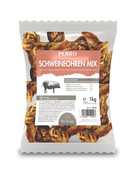 PERRO Schweineohren Premium Mix - Kausnack für Hunde