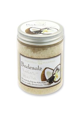 Badesalz Badezusatz Kokos-Vanille mit Bio Schafmilch