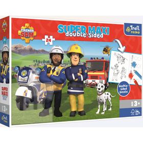 trefl Doppelseitiges Puzzle Feuerwehrmann Sam und sein Team super maxi 24 Teile