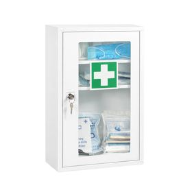 FAP First Aid Products - Verbandschrank F mit DIN 13157 - Metall - 1-türig - Sichtfenster & Schloss