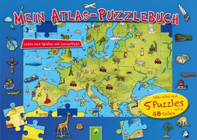 Mein Atlas-Puzzlebuch für Kinder ab 6 Jahren Tolle Infos und 5 Puzzles mit je 48 Teilen. Lernen u...