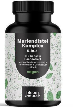 Bloom Naturals Mariendistel Artischocke Löwenzahn Komplex Kapseln