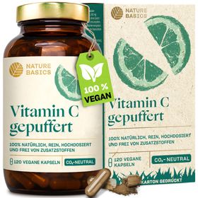NATURE BASICS® - Gepuffertes Vitamin C 1000mg im Braunglas Vegan