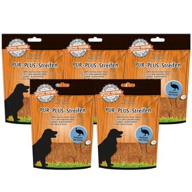 Schecker Pur Plus Streifen Perlhuhn + Kokos Hundesnacks mit "Sinn"