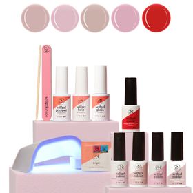 PN Selfcare Gellack Starterpaket - 1 Atomic Red + 4 Nude Gellackfarben
