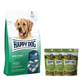 Happy Dog fit & vital Maxi Adult + Happy Dog Neuseeland Soft Snack für Hunde