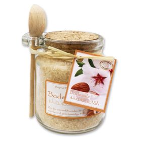 Badesalz Mandelöl Glas mit Holzlöffel