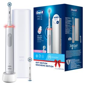 Oral-B - Elektrische Zahnbürste "Pro 3 + Reiseetui" in Weiß