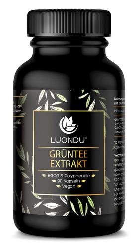 Luondu Grüntee Extrakt Kapseln Hochdosiert - 90 Kapseln - 30 Tage Vorrat