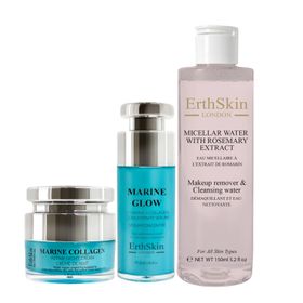 ErthSkin London Mizellenwasser mit Rosmarinextrakt + Meeresserum + Meereskollagen Nachtcreme set
