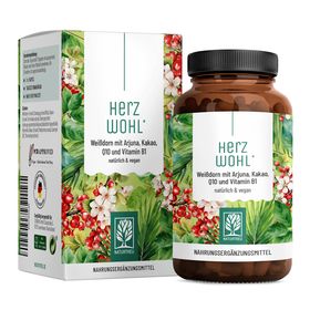 Herz Komplex 60 vegane Kapseln Weißdorn Arjuna Coenzym Q10 laborgeprüft Herzwohl NATURTREU®