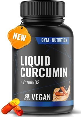 Gym Nutrition Curcumin Curcuma Kapseln mit Vitamin D3 200 IU