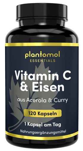 plantomol® Essentials - Eisen-Tabletten aus Curryblatt-Extrakt mit Vitamin C aus Acerola