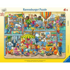 Kinderpuzzle Tierischer Spielzeugladen (35 Teile, Rahmenpuzzle)