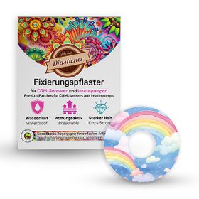 Diasticker® Freestyle Libre 3 / 3 Plus Fixiertapes "Rainbow Clouds"