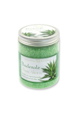 Badesalz Aloe Vera Glas mit Holzlöffel 300 g