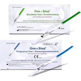 One+Step Kombipaket 40 Ovulationstests + 10 Schwangerschaftstests - Fruchtbarkeitstest für Frauen