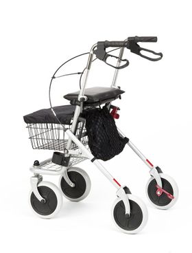 Rollator mit Korb und Tablett blau