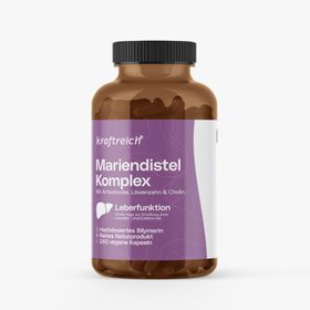 kraftreich® LEBER KOMPLEX mit Mariendistel, Artischocke, Löwenzahn & Cholin - 240 Kapseln